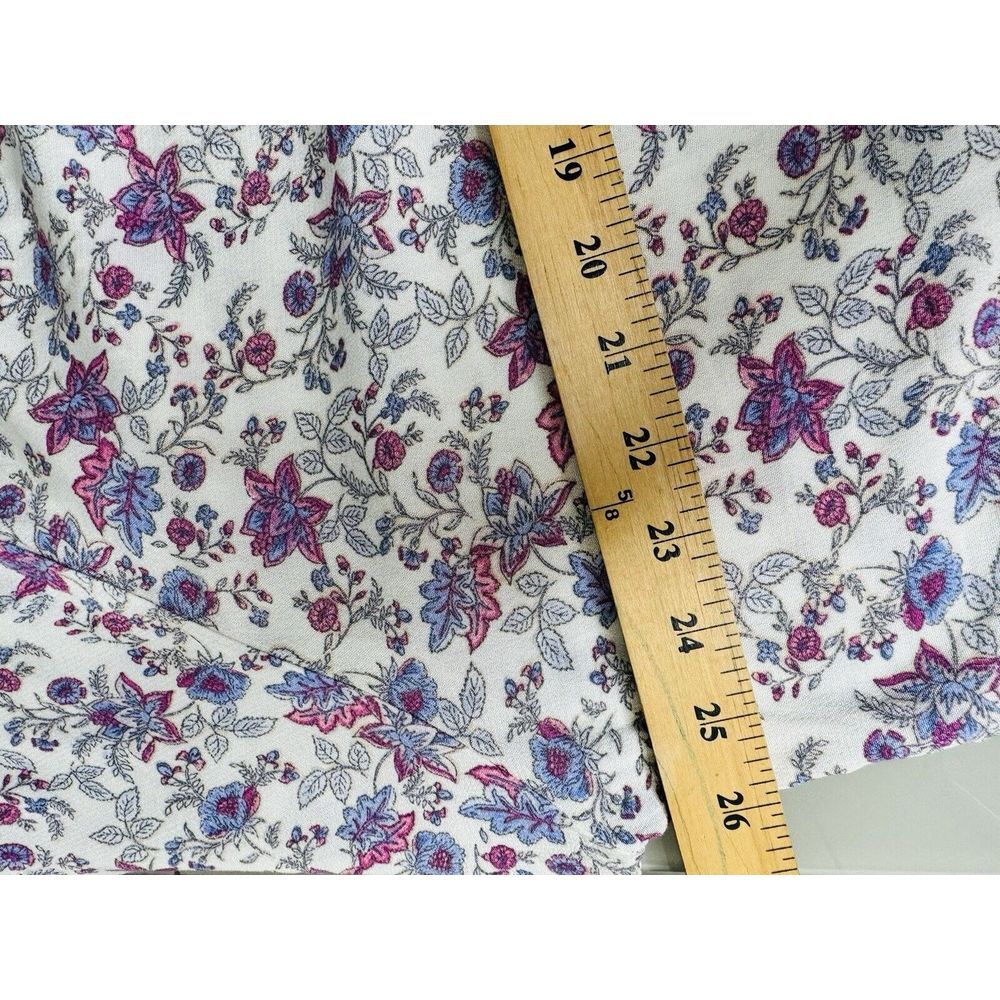 Z Supply Top Blouse Floral Roll Tab‎ Sleeve Relaxed Bohemian Size XL - Picture 4 of 6